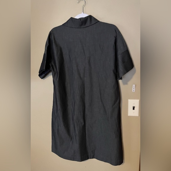 Ming Wang Side Pocket A Line Chambray Shirt Dress NWT - Picture 7 of 9